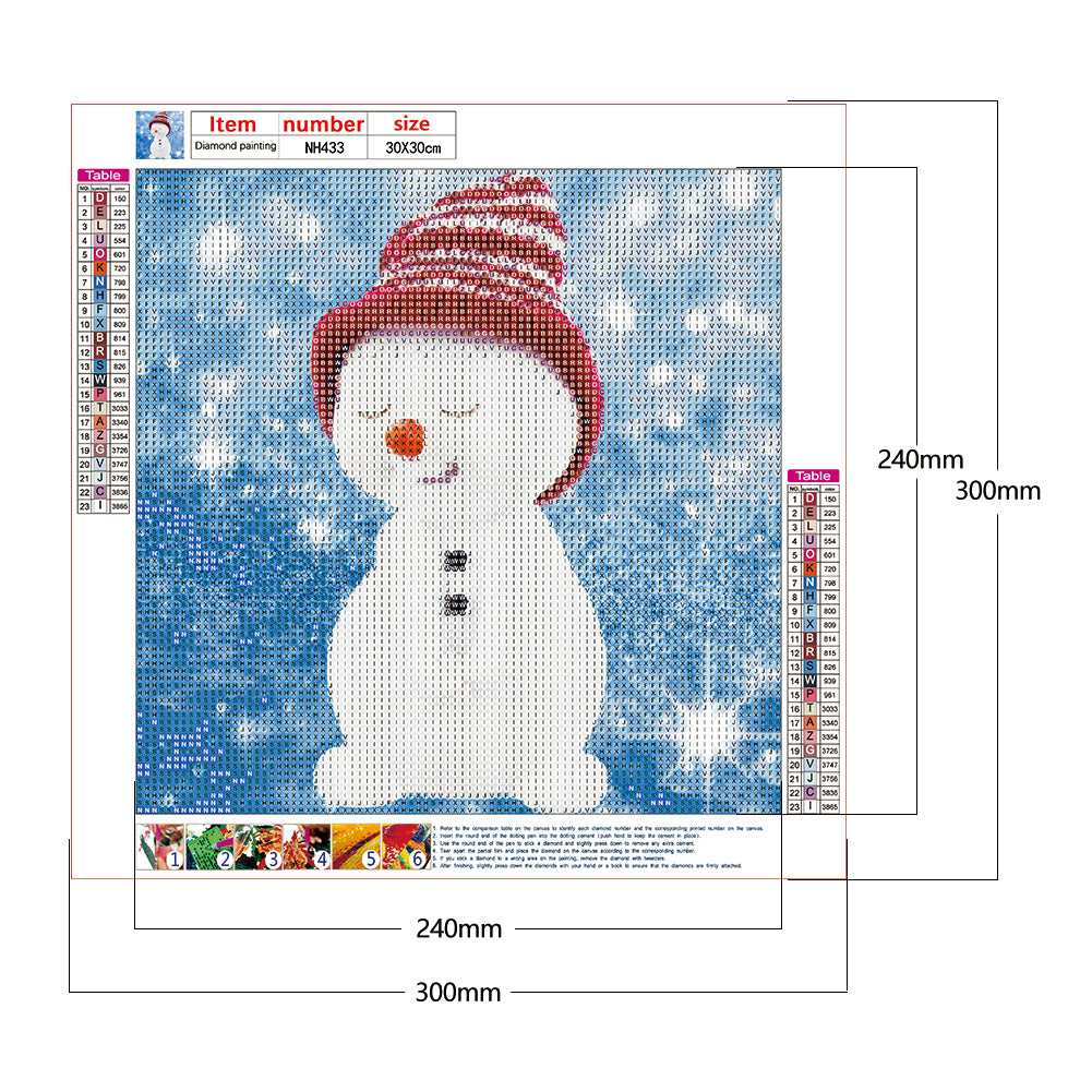 Red Snowman - Full Round Drill Diamond Painting 30*30CM