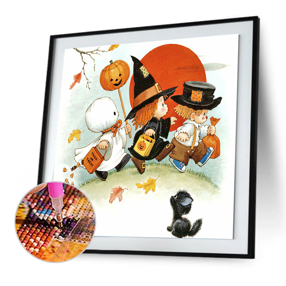 Halloween pumpkin - Full Round Drill Diamond Painting 30*30CM