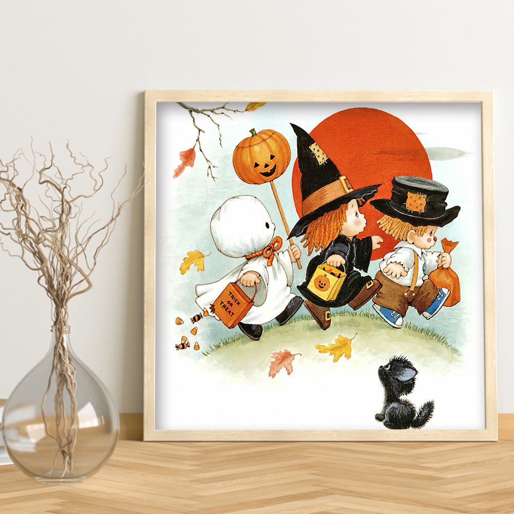 Halloween pumpkin - Full Round Drill Diamond Painting 30*30CM