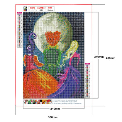 Three Back - Full Round Drill Diamond Painting 30*40CM