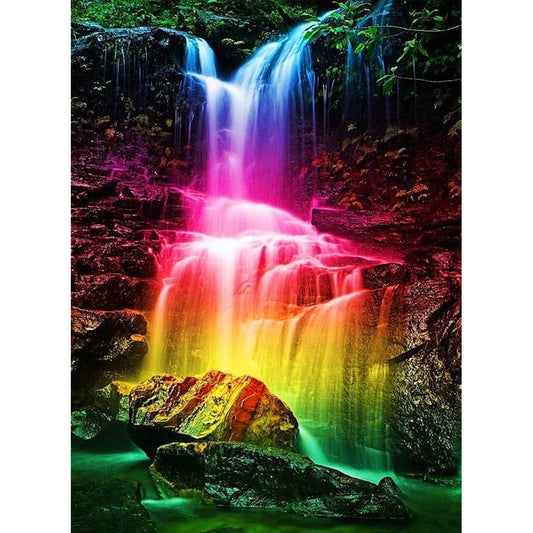 Rainbow Falls - Full Round Drill Diamond Painting 30*40CM