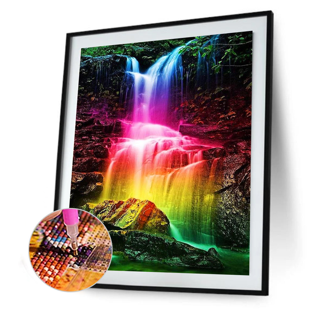 Rainbow Falls - Full Round Drill Diamond Painting 30*40CM