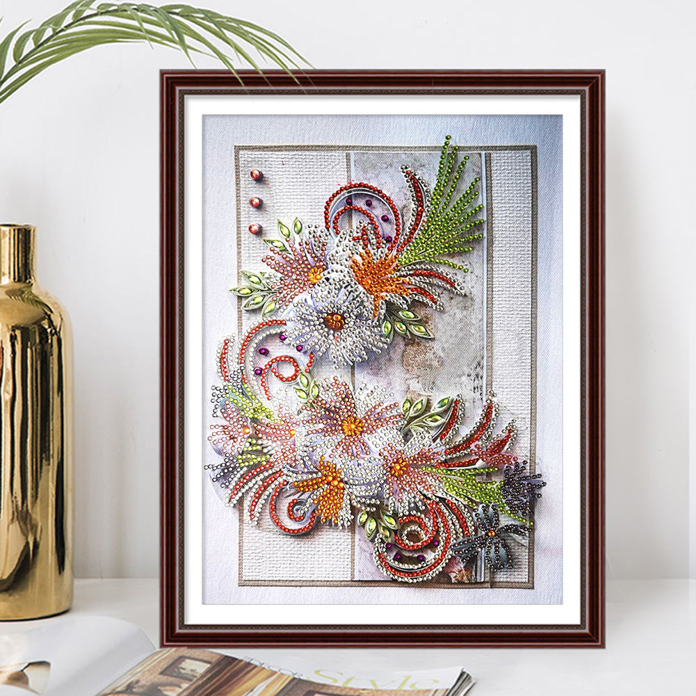 Flowers Plants - Special Shaped Drill Diamond Painting 30*40CM