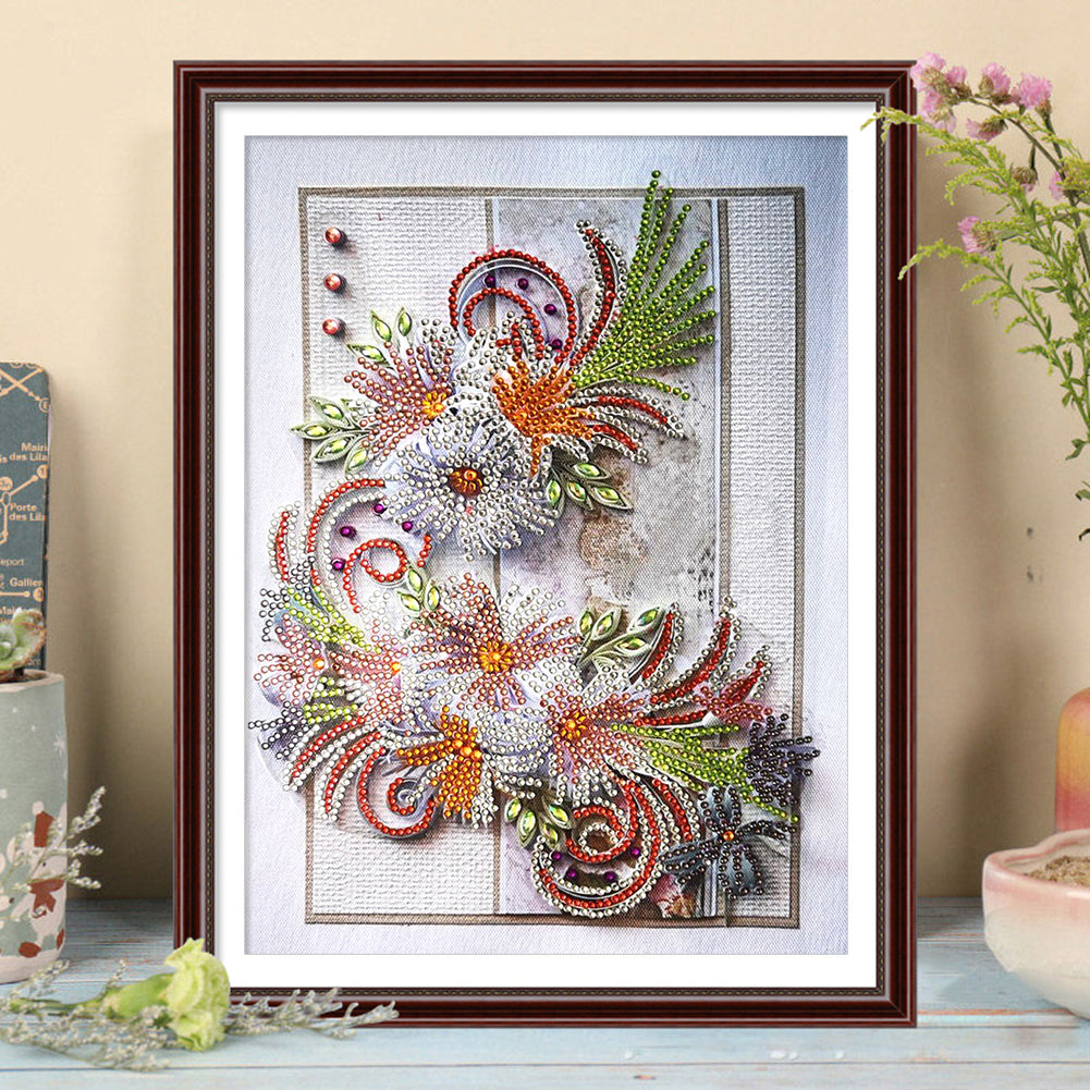 Flowers Plants - Special Shaped Drill Diamond Painting 30*40CM