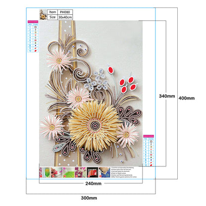 Flowers Plants - Special Shaped Drill Diamond Painting 30*40CM