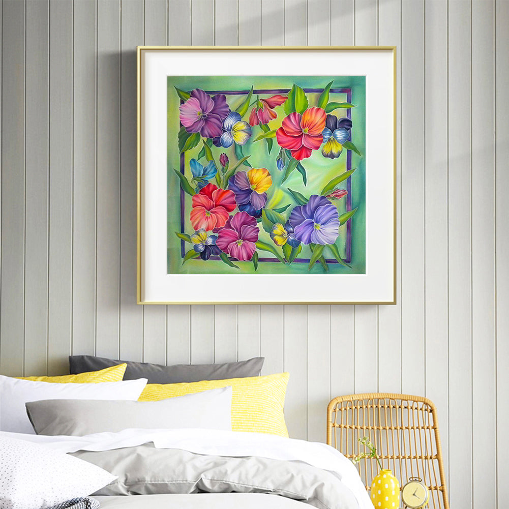 Flower Plant - Full Round Drill Diamond Painting 30*30CM