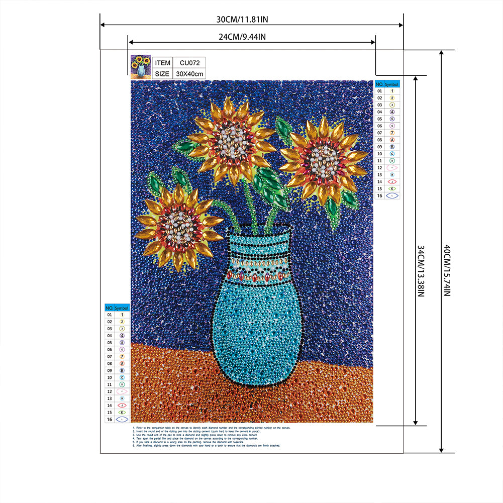 Sunflower - Special Shaped Drill Diamond Painting 30*40CM
