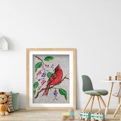 Red Bird - Special Shaped Drill Diamond Painting 30*40CM