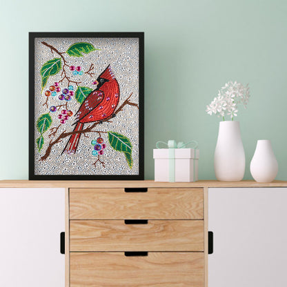 Red Bird - Special Shaped Drill Diamond Painting 30*40CM