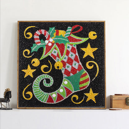 Christmas Socks - Special Shaped Drill Diamond Painting 30*30CM