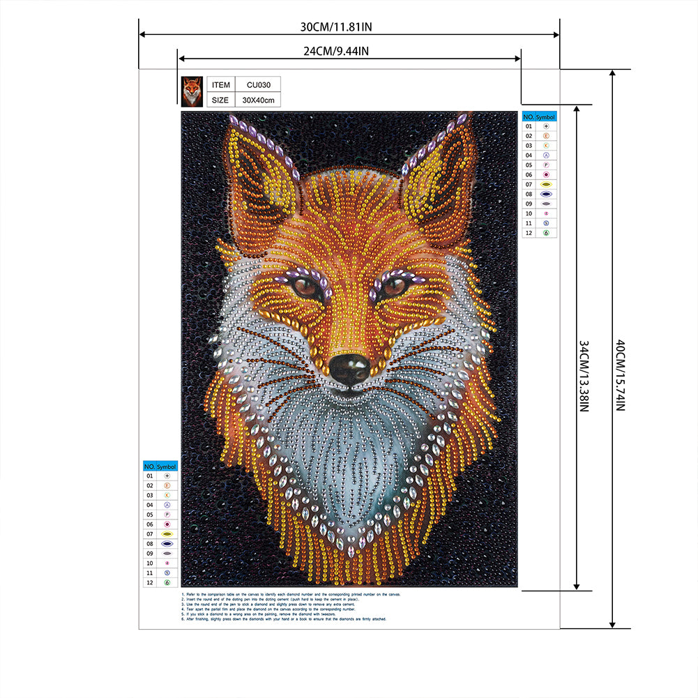 Fox - Special Shaped Drill Diamond Painting 30*40CM