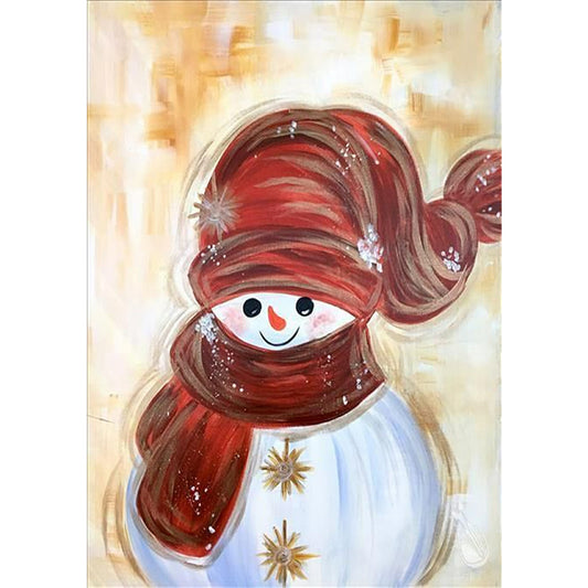 Winter Snowman - Full Round Drill Diamond Painting 30*40CM