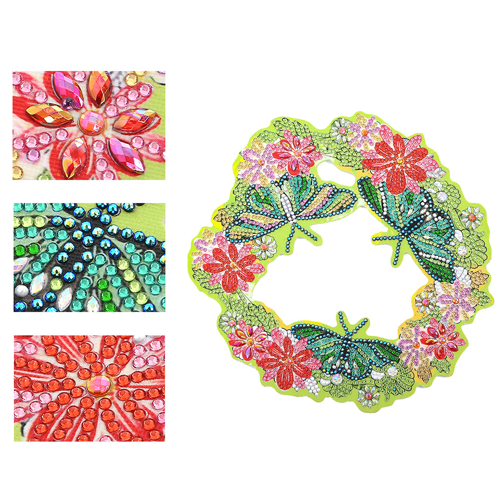 5D DIY Diamond Painting Festival Wreath Kits Art Door Wall Hanging Decor