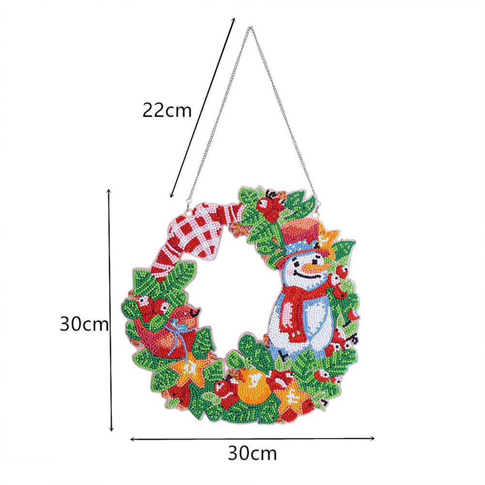 5D DIY Diamond Painting Christmas Wreath Kits Art Door Wall Hanging Decor