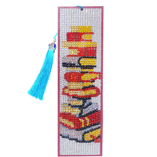 5D DIY Diamond Painting Leather Bookmark Tassel Special Shape Drill Mark