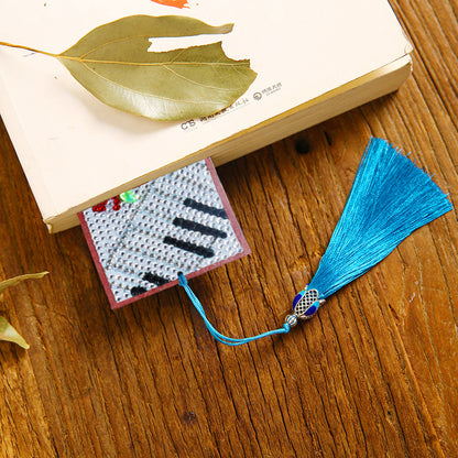 5D DIY Diamond Painting Leather Bookmark Tassel Special Shape Drill Mark