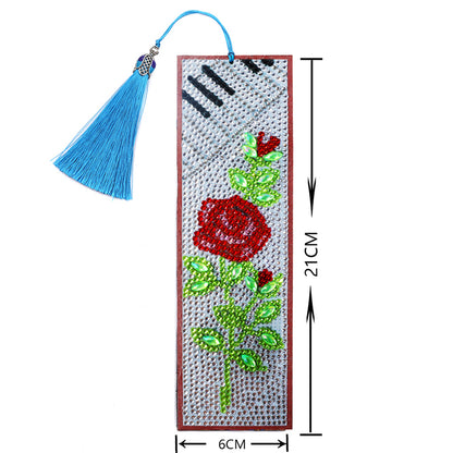 5D DIY Diamond Painting Leather Bookmark Tassel Special Shape Drill Mark