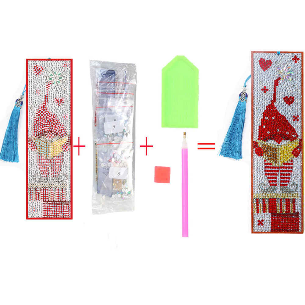 5D DIY Diamond Painting Leather Bookmark Tassel Special Shape Drill Mark