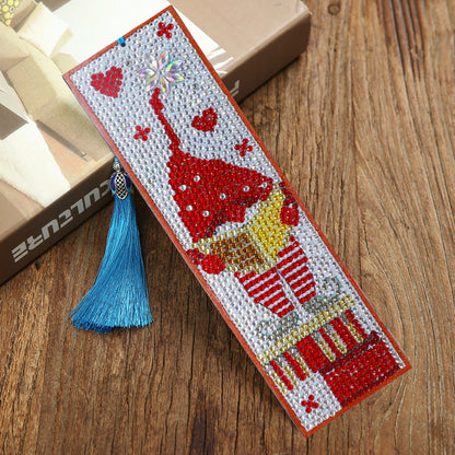 5D DIY Diamond Painting Leather Bookmark Tassel Special Shape Drill Mark