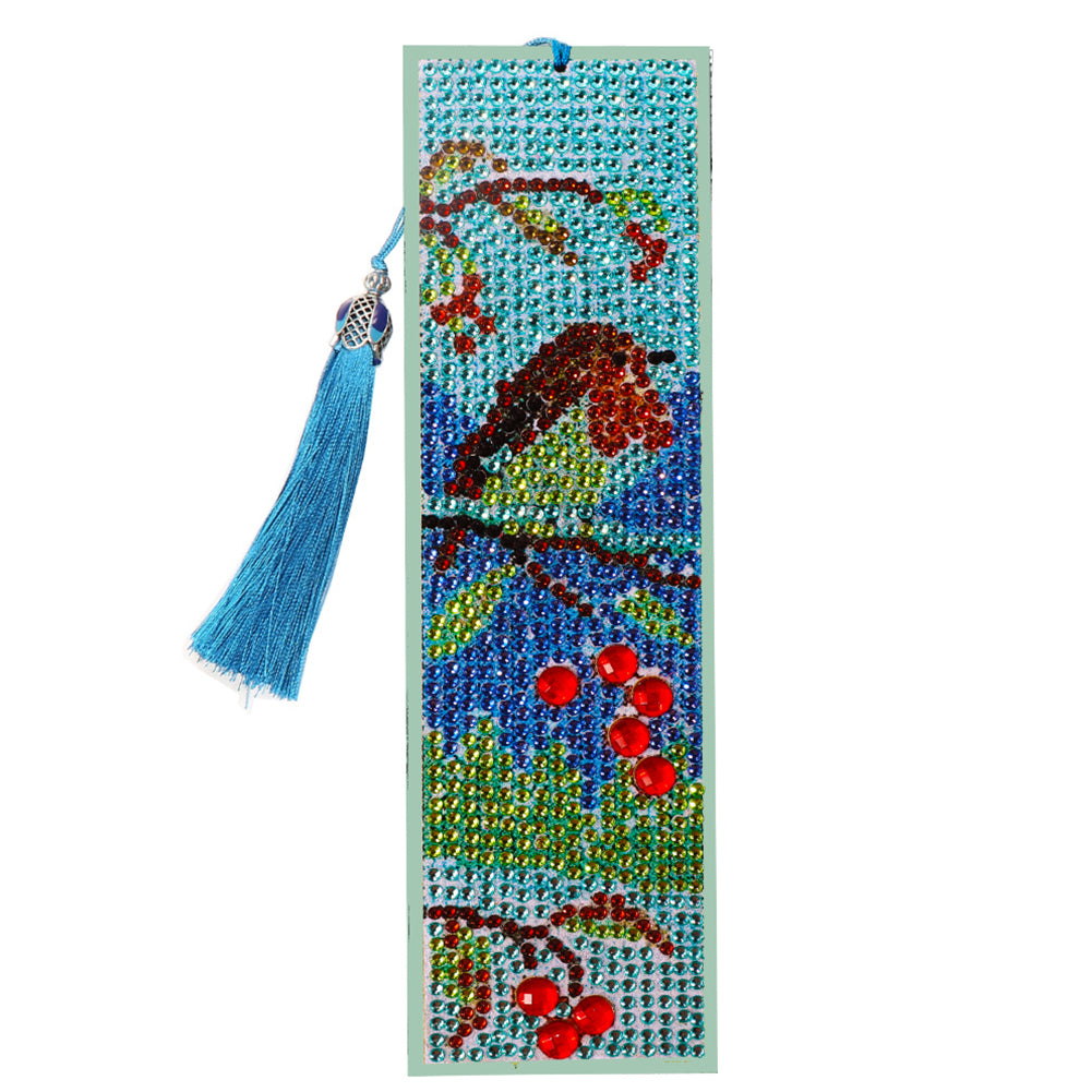 5D DIY Diamond Painting Leather Bookmark Tassel Special Shape Drill Mark