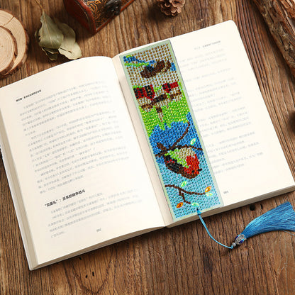 5D DIY Diamond Painting Leather Bookmark Tassel Special Shape Drill Mark