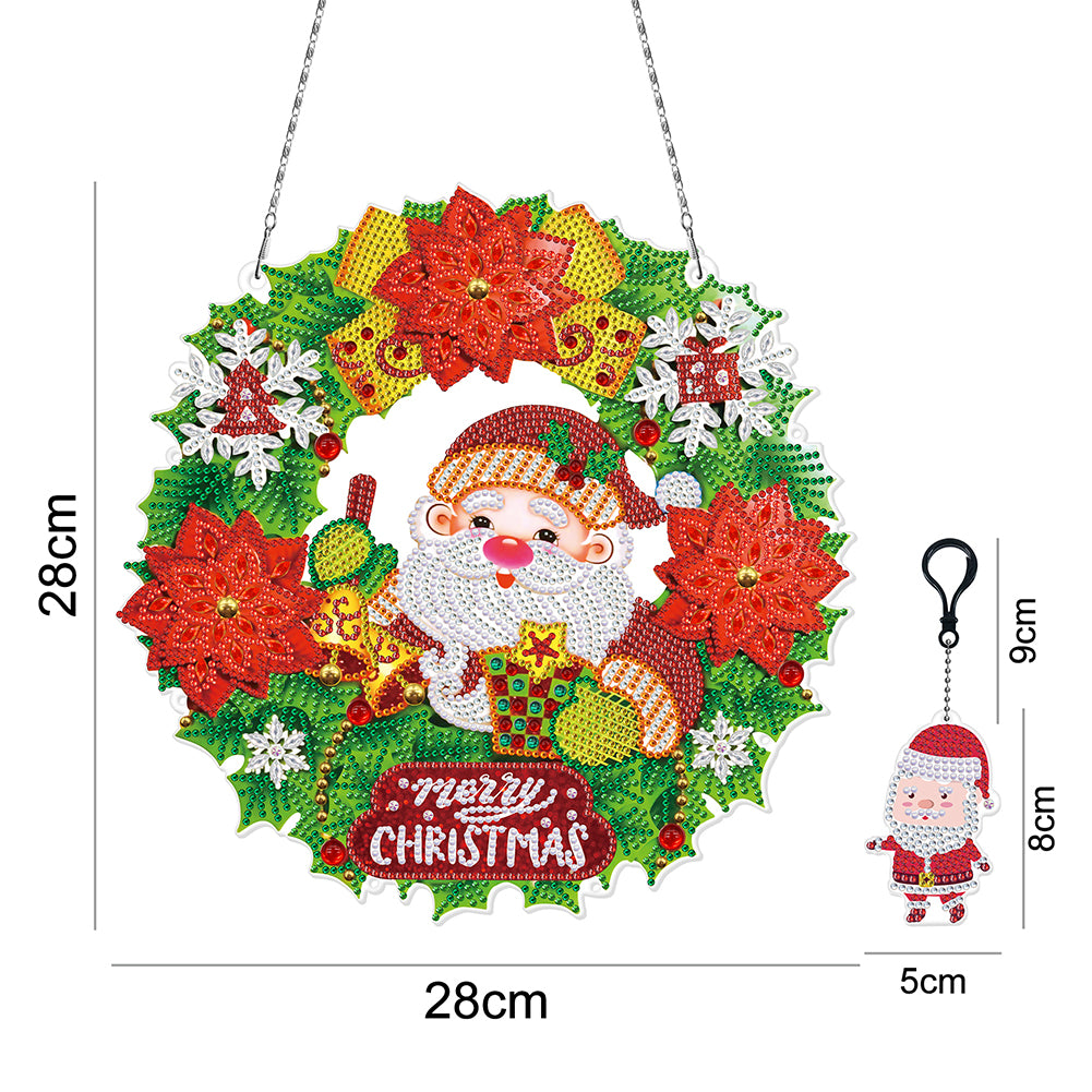 Xmas Diamond Painting Wreath Special Shape Drill Rhinestone Garland Craft