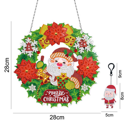 Xmas Diamond Painting Wreath Special Shape Drill Rhinestone Garland Craft