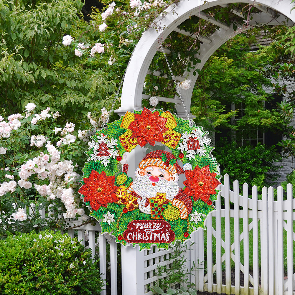 Xmas Diamond Painting Wreath Special Shape Drill Rhinestone Garland Craft