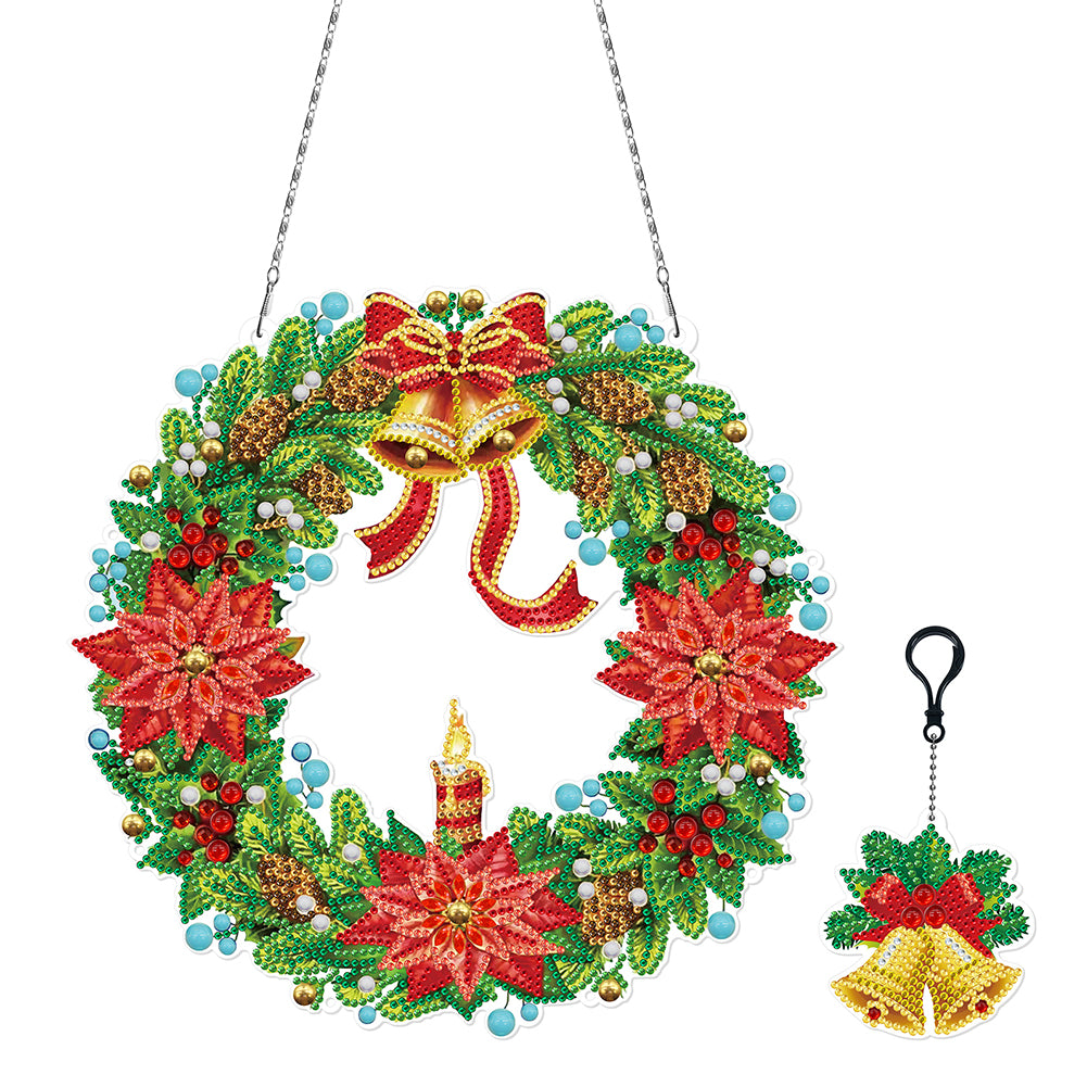 Xmas Diamond Painting Wreath Special Shape Drill Rhinestone Garland Craft