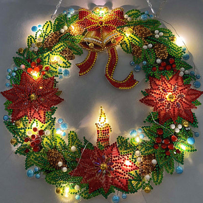 Xmas Diamond Painting Wreath Special Shape Drill Rhinestone Garland Craft