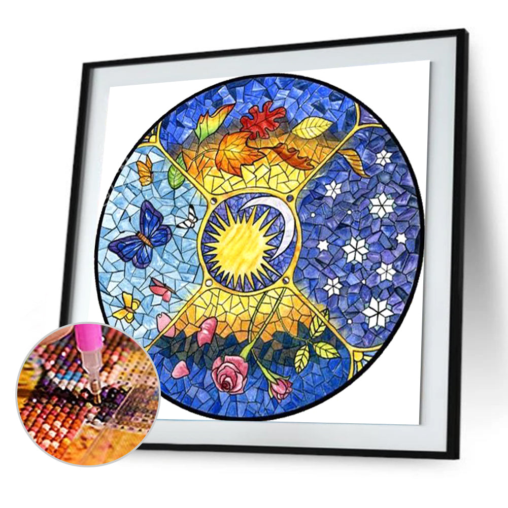 Sun Moon - Full Round Drill Diamond Painting 30*30CM