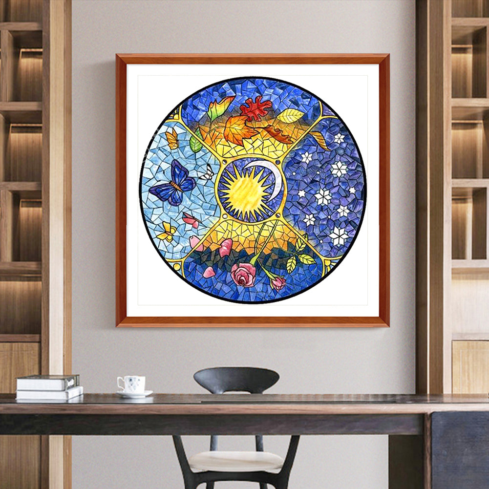 Sun Moon - Full Round Drill Diamond Painting 30*30CM