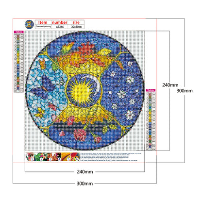 Sun Moon - Full Round Drill Diamond Painting 30*30CM