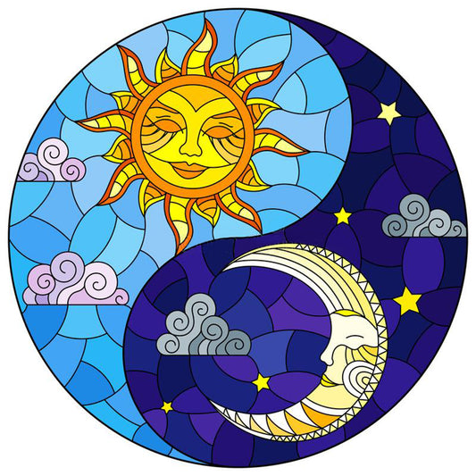 Sun Moon - Full Round Drill Diamond Painting 30*30CM