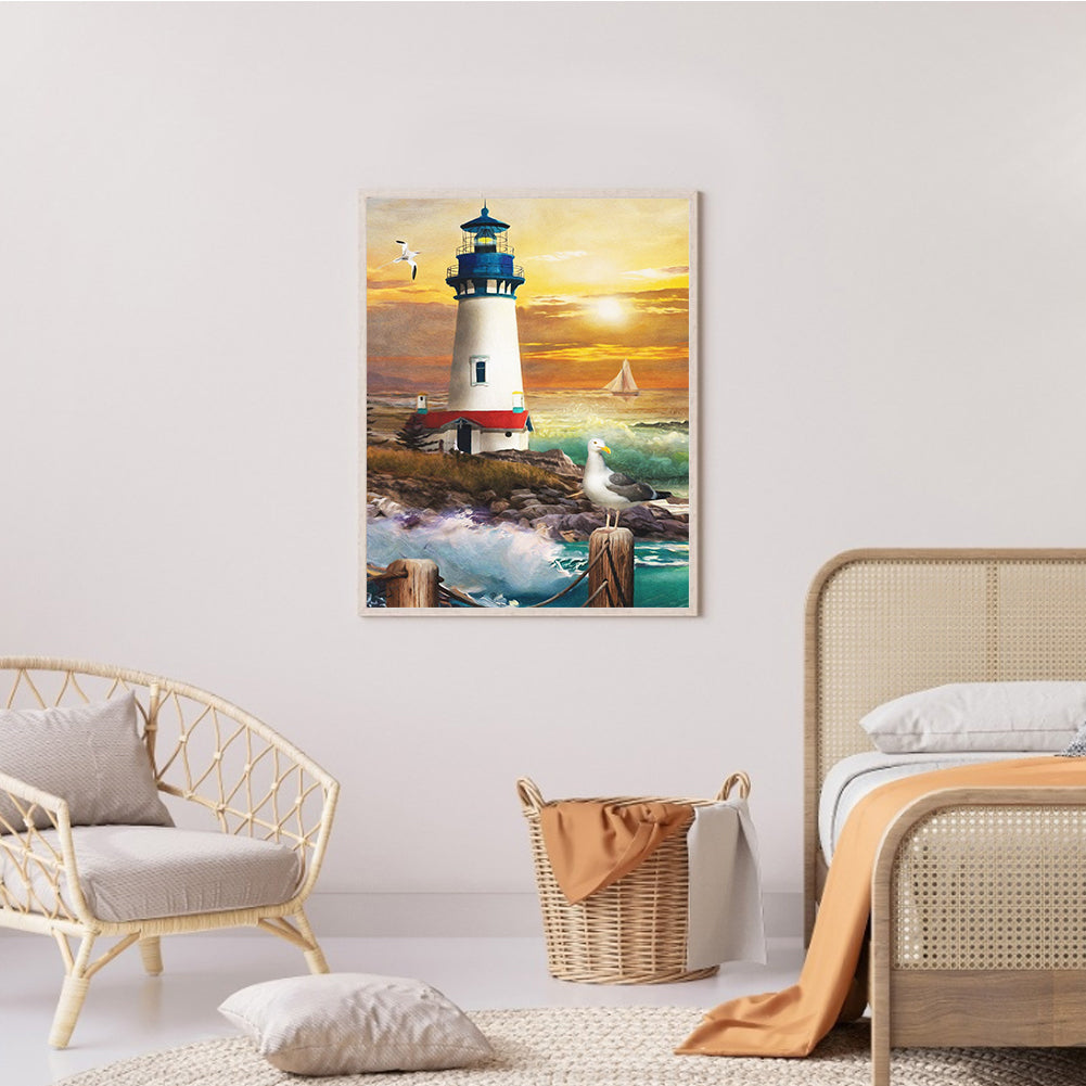 Lighthouse - Full Round Drill Diamond Painting 30*40CM