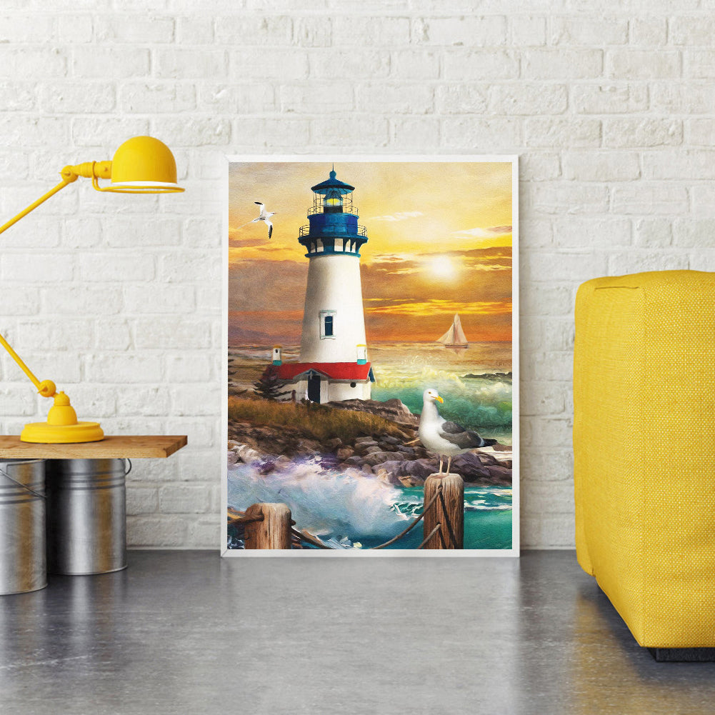 Lighthouse - Full Round Drill Diamond Painting 30*40CM