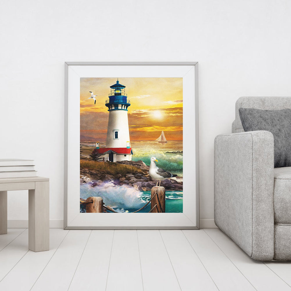 Lighthouse - Full Round Drill Diamond Painting 30*40CM