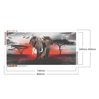 Elephant - Full Round Drill Diamond Painting 80*40CM