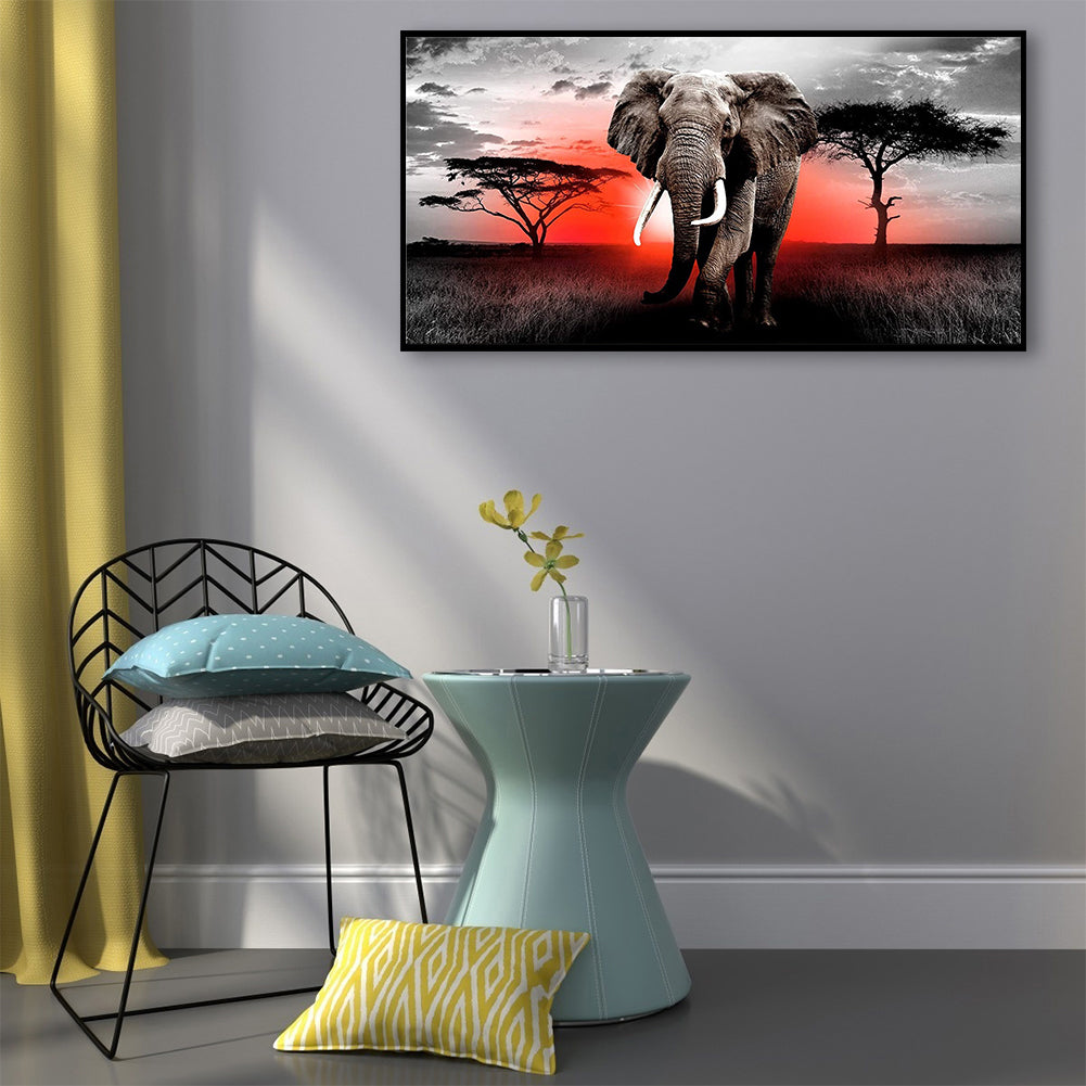 Elephant - Full Round Drill Diamond Painting 80*40CM