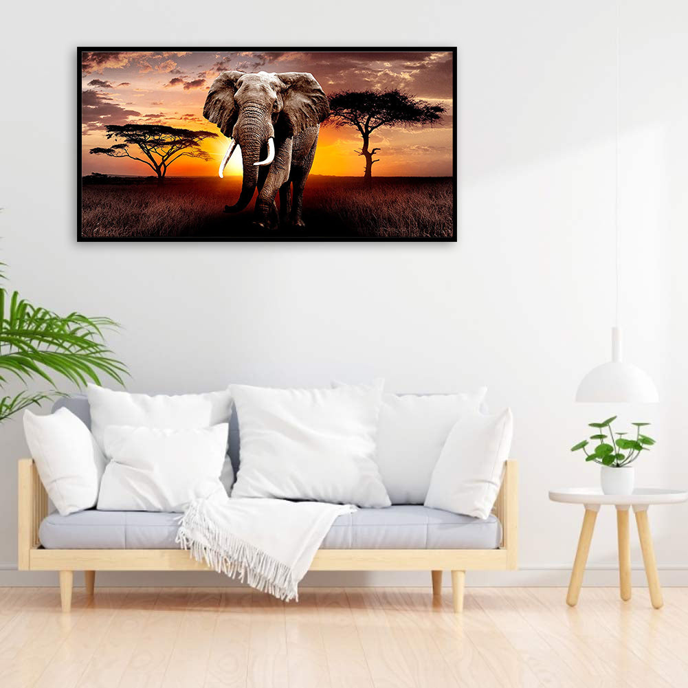 Elephant - Full Round Drill Diamond Painting 80*40CM