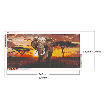 Elephant - Full Round Drill Diamond Painting 80*40CM