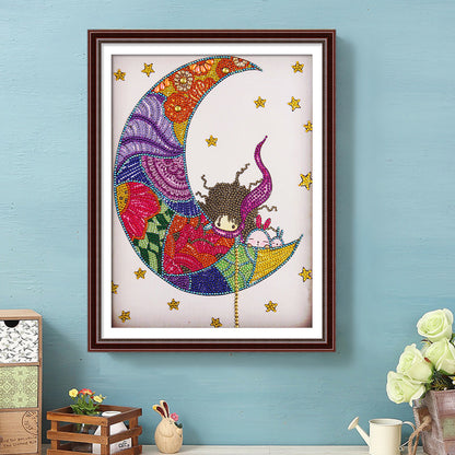 Moon Baby - Special Shaped Drill Diamond Painting 30*40CM