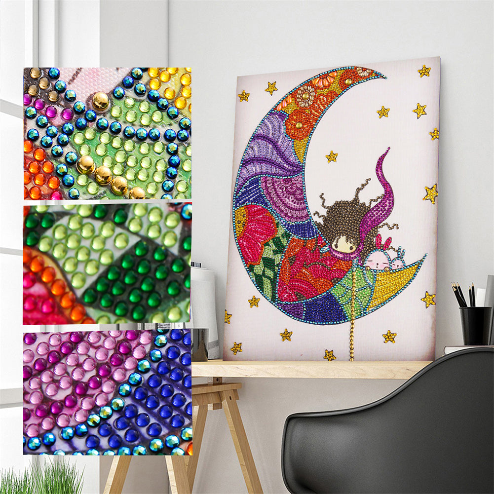 Moon Baby - Special Shaped Drill Diamond Painting 30*40CM