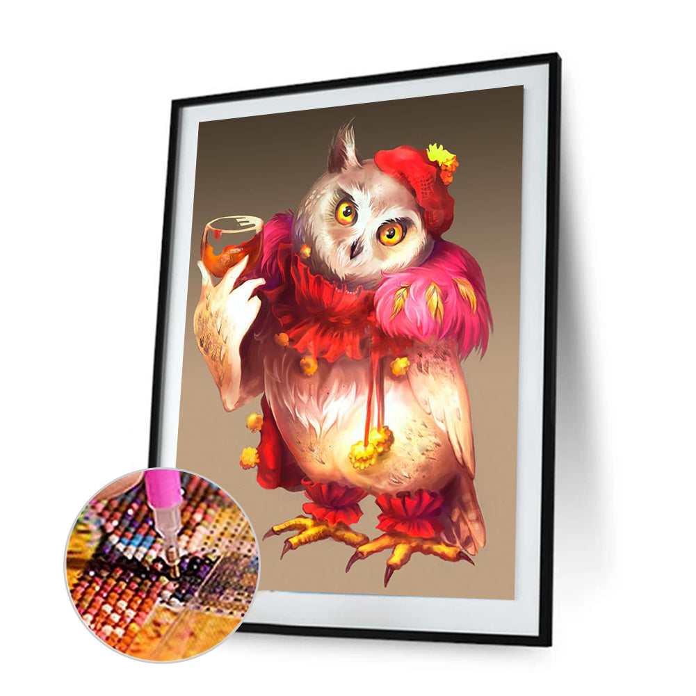 Owl - Full Round Drill Diamond Painting 30*40CM