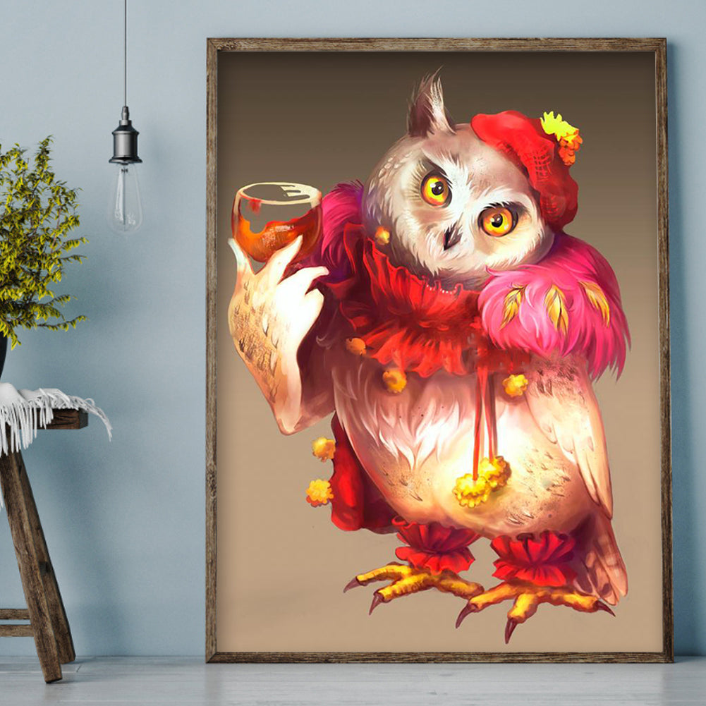 Owl - Full Round Drill Diamond Painting 30*40CM