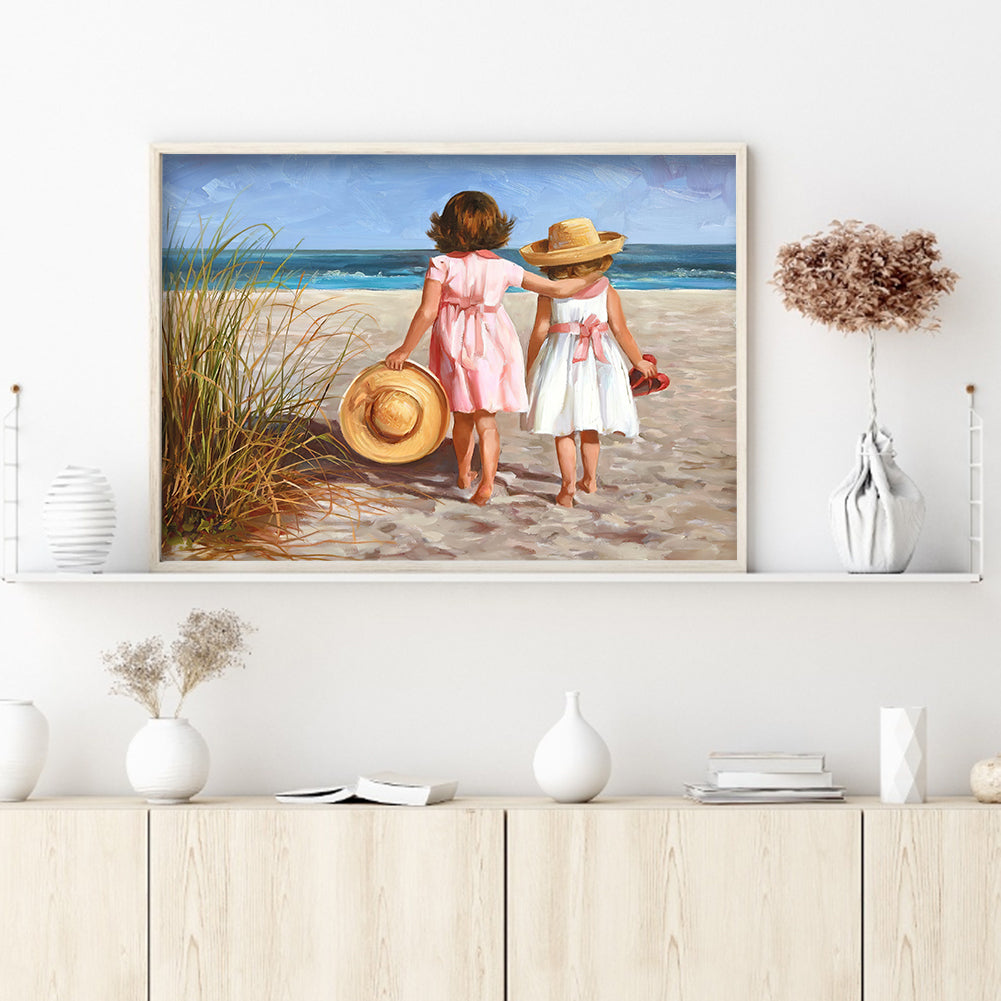 Beach Girl - Full Round Drill Diamond Painting 40*30CM