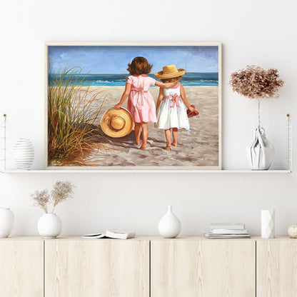 Beach Girl - Full Round Drill Diamond Painting 40*30CM