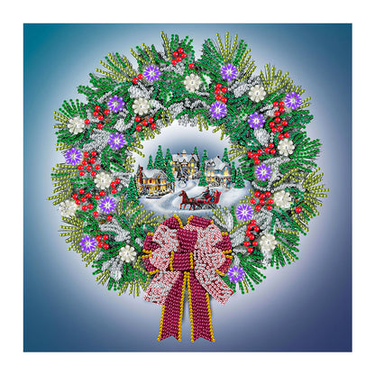 Christmas Wreath - Special Shaped Drill Diamond Painting 35*35CM