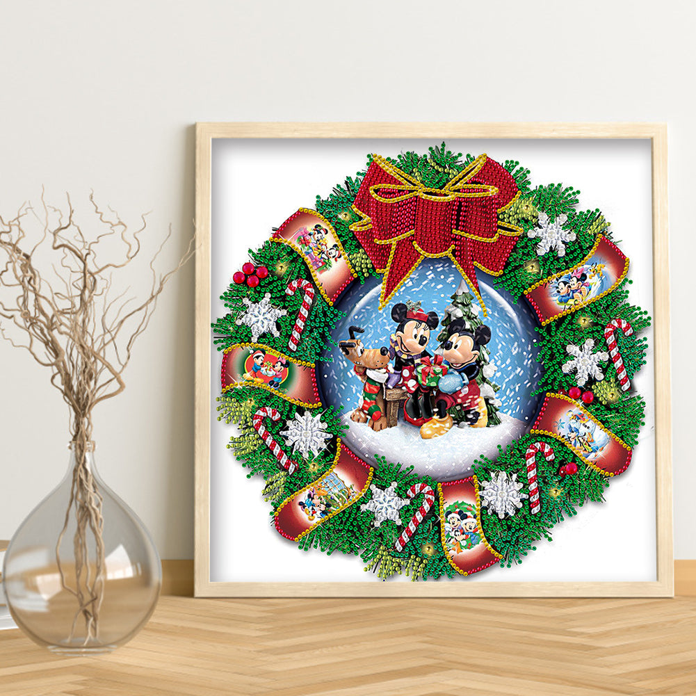 Christmas Wreath - Special Shaped Drill Diamond Painting 35*35CM