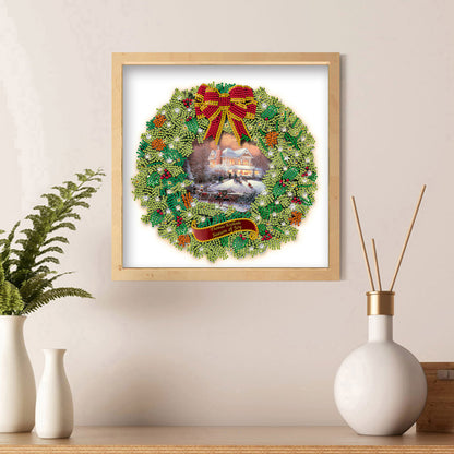 Christmas Wreath - Special Shaped Drill Diamond Painting 35*35CM